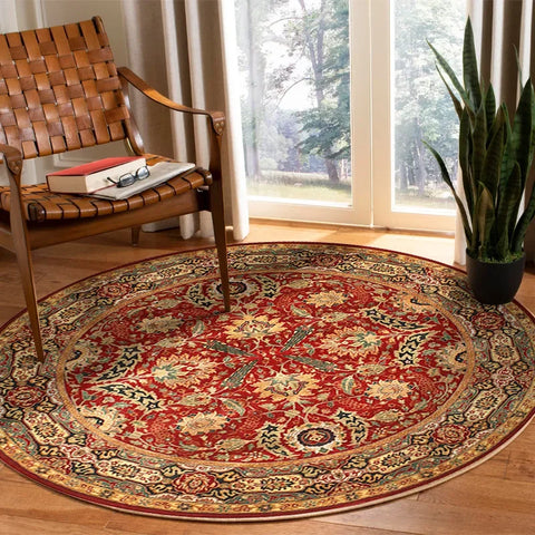 Navak Carpet Vikama Crystal round boho living room carpet ethnic style full cover bedroom study floor mat home rocking chair non-slip carpet