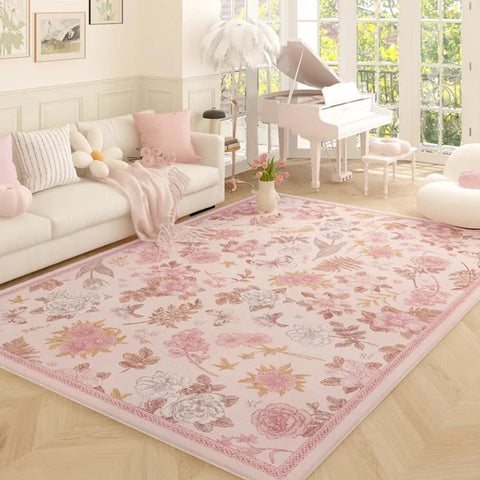 Navak Carpet Koreanischer minimalistischer Teppich – Dicker Wohnzimmerteppich in Rosa, übergroße Schlafzimmer-Bodenmatte, weich und gemütlich