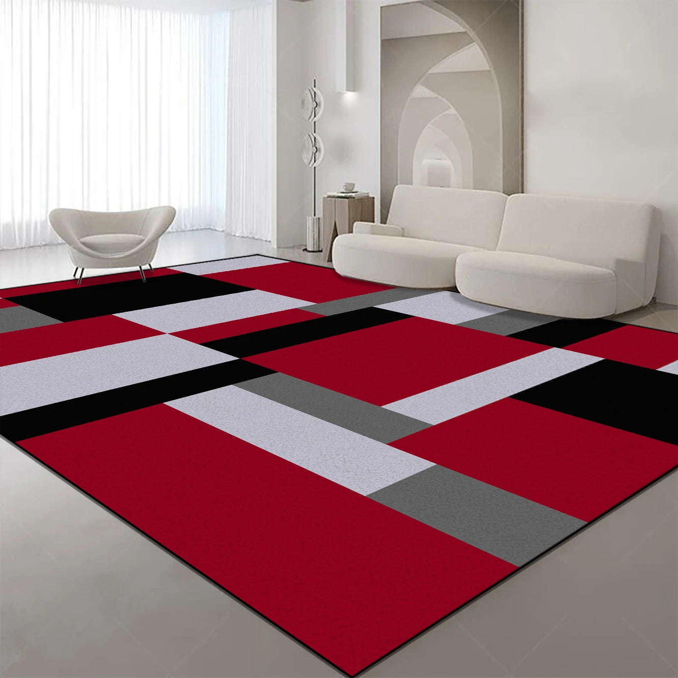 Navak Carpet Luxury Geometric Large Living Room Carpet Home Decoration Nordic Style Rugs for Bedroom Soft Non-slip Sofa Side Mat for Children