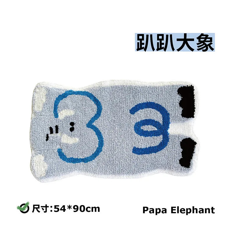 Navak Carpet Exclusive Picks 1 Stück Cartoon-Tier-Dekorationsteppich Schlafzimmerteppich Flauschiger Nachtvorleger Kunstkaschmir-Bodenmatte Weiche Anti-Rutsch-Badematte