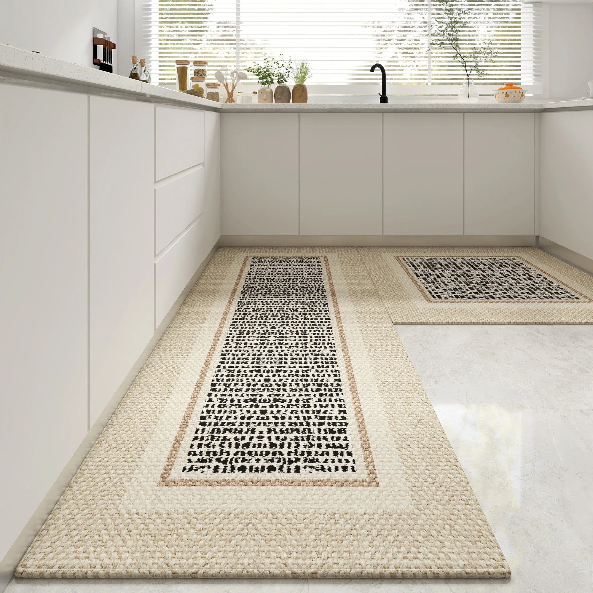 Navak Teppich, Teppich für Küche, Läufer, Teppich, rutschfeste Bodenmatte, lange Teppiche, staubdicht, elegant, minimalistischer Stil, Heimdekoration, Teppiche