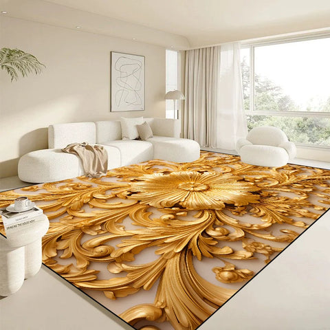 Navak Carpet Modern White Large Carpet for Living Room Luxury Gold Rug Home Decoration Bedroom Mat Bedside Soft Non-slip 200x300 Carpets 러그