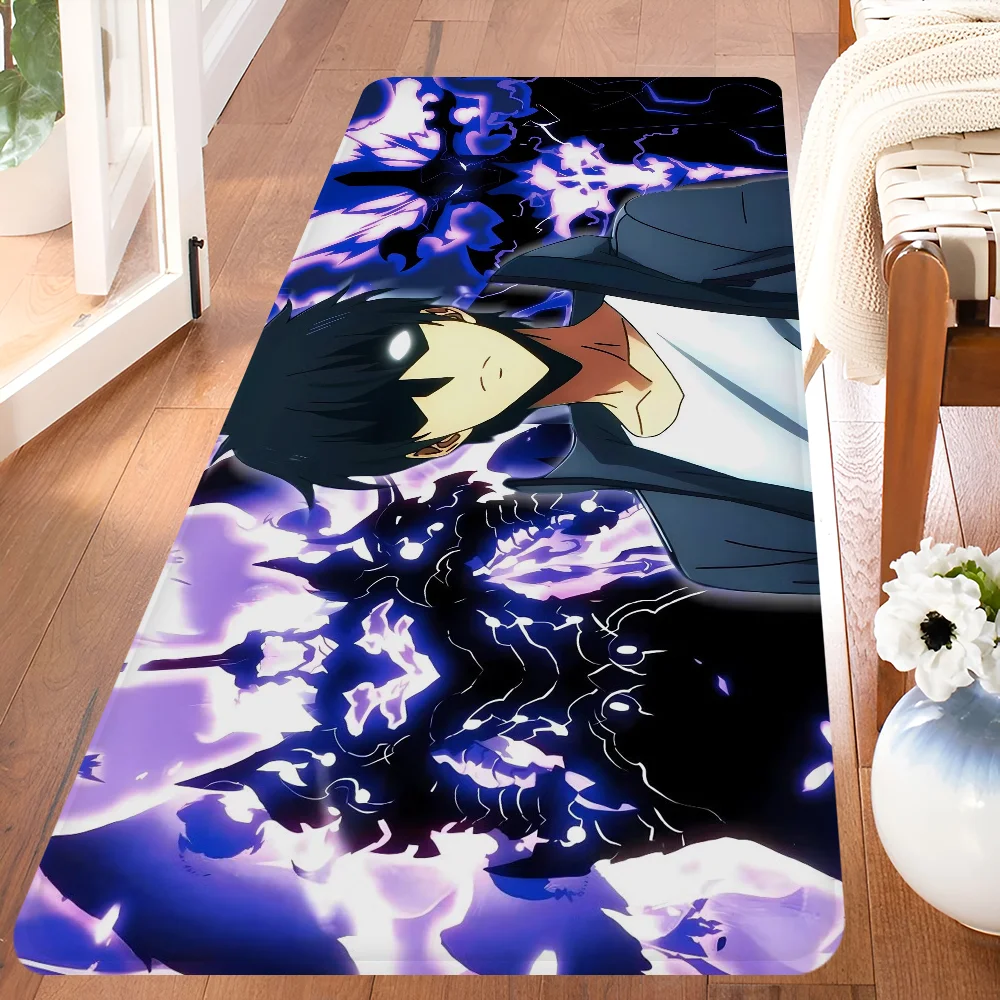 Navak Carpet Anime Solo L-Leveling Gaming-Fußmatte für den Eingangsbereich, waschbar, rutschfest, für Wohnzimmer, Sofa, Stühle, Bereichsmatte, Küche, Willkommens-Fußmatte