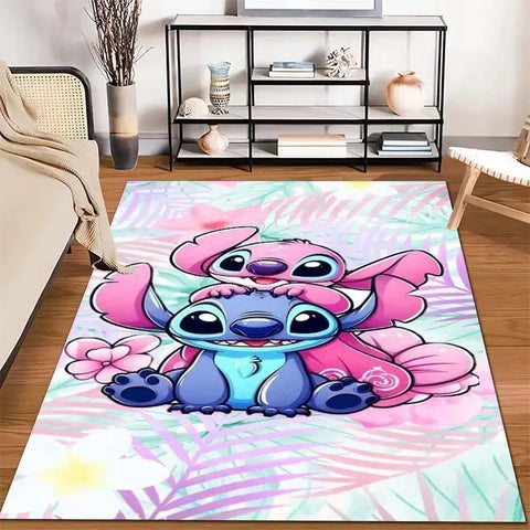 Navak Carpet Daily Picks Stitch Cartoon HD Printed Carpet Rug for Living Room Bedroom Decoration Picnic Camp Kitchen Carpet Crawling Carpet Mat