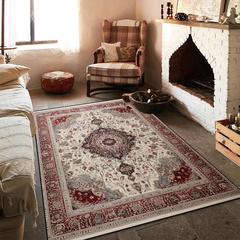 Navak Teppich, Bohemian Schlafzimmer Nachttisch Weicher Teppich Großflächiger Teppich für Wohnzimmer Zimmerdekor Rutschfeste Fußmatten Eingangstürmatte im persischen Stil