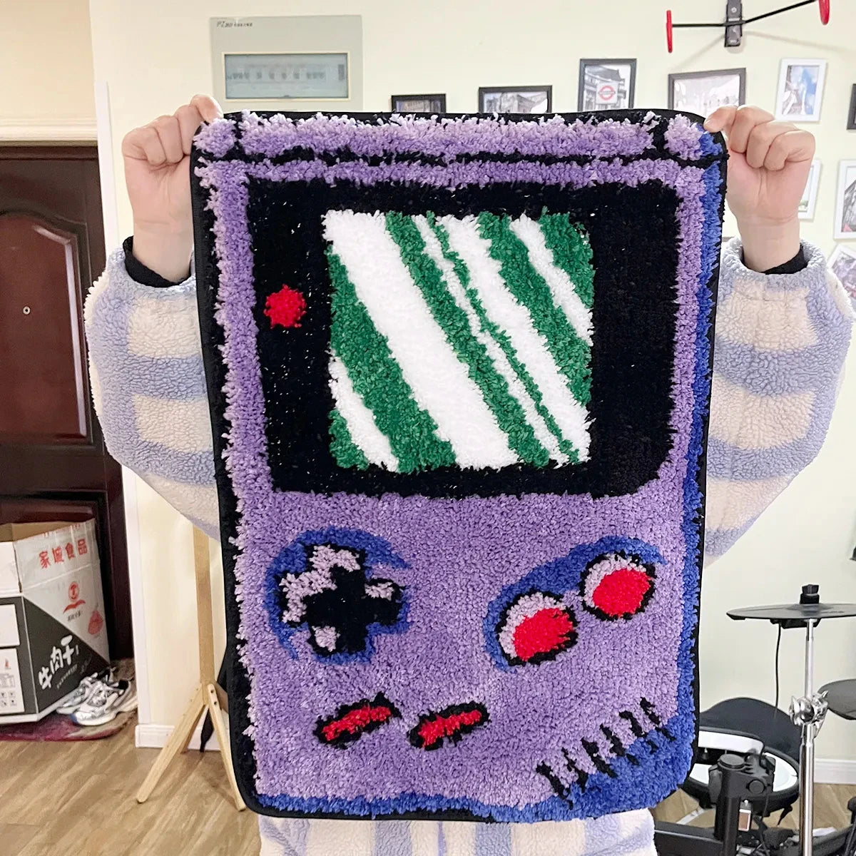Navak Carpet LAKEA Handheld-Spielgerät, getufteter Teppich, Spielzimmer, lustige Kindheitserinnerungen, beflockter Teppichboden, rutschfeste Fußmatte, ästhetisch