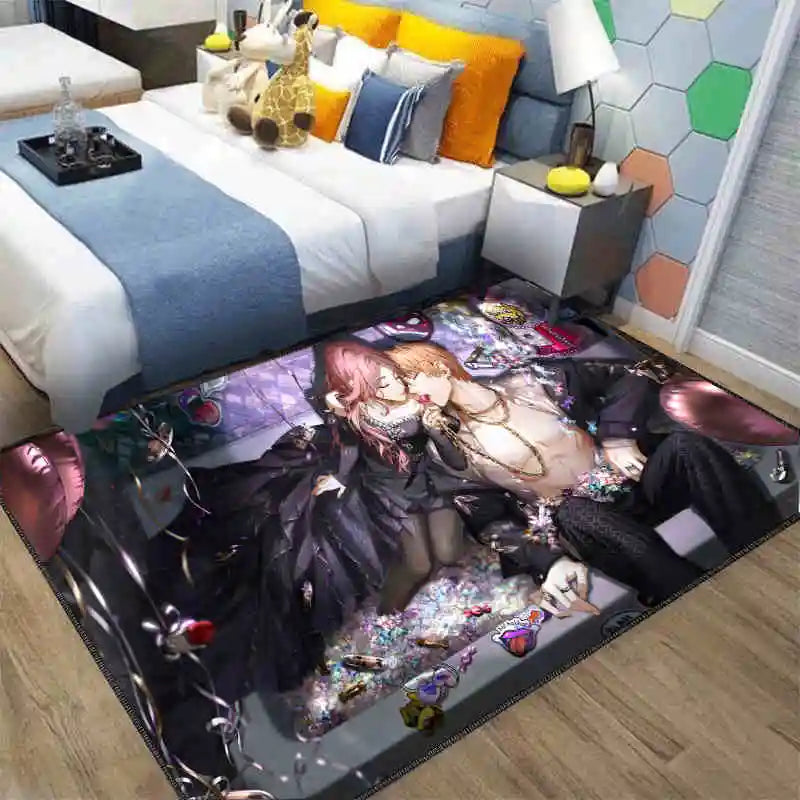 Navak Carpet Exclusive Picks Japanischer Anime-Schlingenteppich – maschinenwaschbarer Nachttischteppich für Airbnb, Hotel, gemütliche Wohndekoration