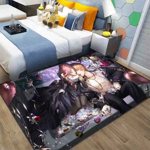 Navak Carpet Exclusive Picks Japanischer Anime-Schlingenteppich – maschinenwaschbarer Nachttischteppich für Airbnb, Hotel, gemütliche Wohndekoration