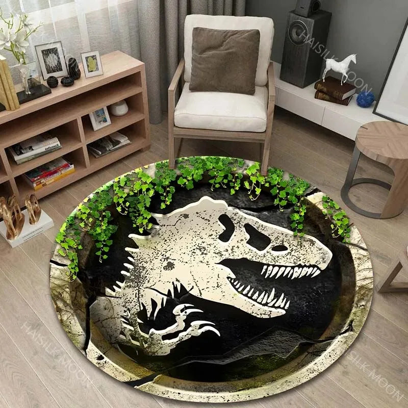 Navak Teppich, 3D-Dinosaurier-Druck, runde Teppiche für den Schlafzimmerbereich, Fußmatten für Kinderzimmer, Badematte, Teppich, Wohnzimmer, Heimdekoration für Geschenke