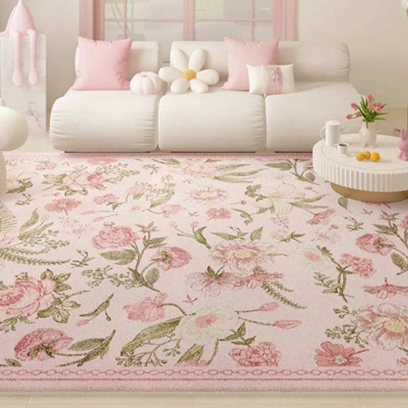Navak Carpet Koreanischer minimalistischer Teppich – Dicker Wohnzimmerteppich in Rosa, übergroße Schlafzimmer-Bodenmatte, weich und gemütlich