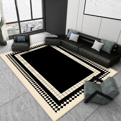 Navak Teppich, einfacher abstrakter Kunststil, Teppich für Wohnzimmer, Sofa, Schlafzimmer, Arbeitszimmer, Küche, Eingangstürmatte, rutschfest, Cartoon-Retro-Heimdekor-Teppich