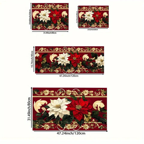 Navak Teppich, Weihnachtsstern, Blumenmuster, Küchenmatte, Dekor, rutschfeste Waschküchenmatten, Flur, Balkon, Teppiche, Schlafzimmermatte, Weihnachtsdekorationen