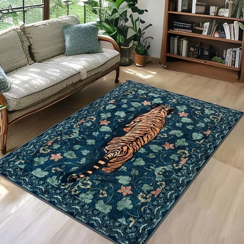 Navak Teppich, Wohnzimmerteppich im nordischen Stil, blauer Tigerdruck, Schlafzimmerteppich, große Fläche, maschinenwaschbar, rutschfeste Couchtischmatten, Alfombra 러그