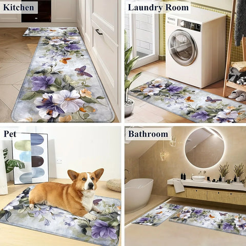 Navak Carpet 1 Stück Küchenteppich mit Zitronenmuster, rutschfeste Fußmatten, Pop-Art-Design, Wohnzimmerteppich, Badematte, Teppich für Zuhause, Waschbecken, Wäschedekor