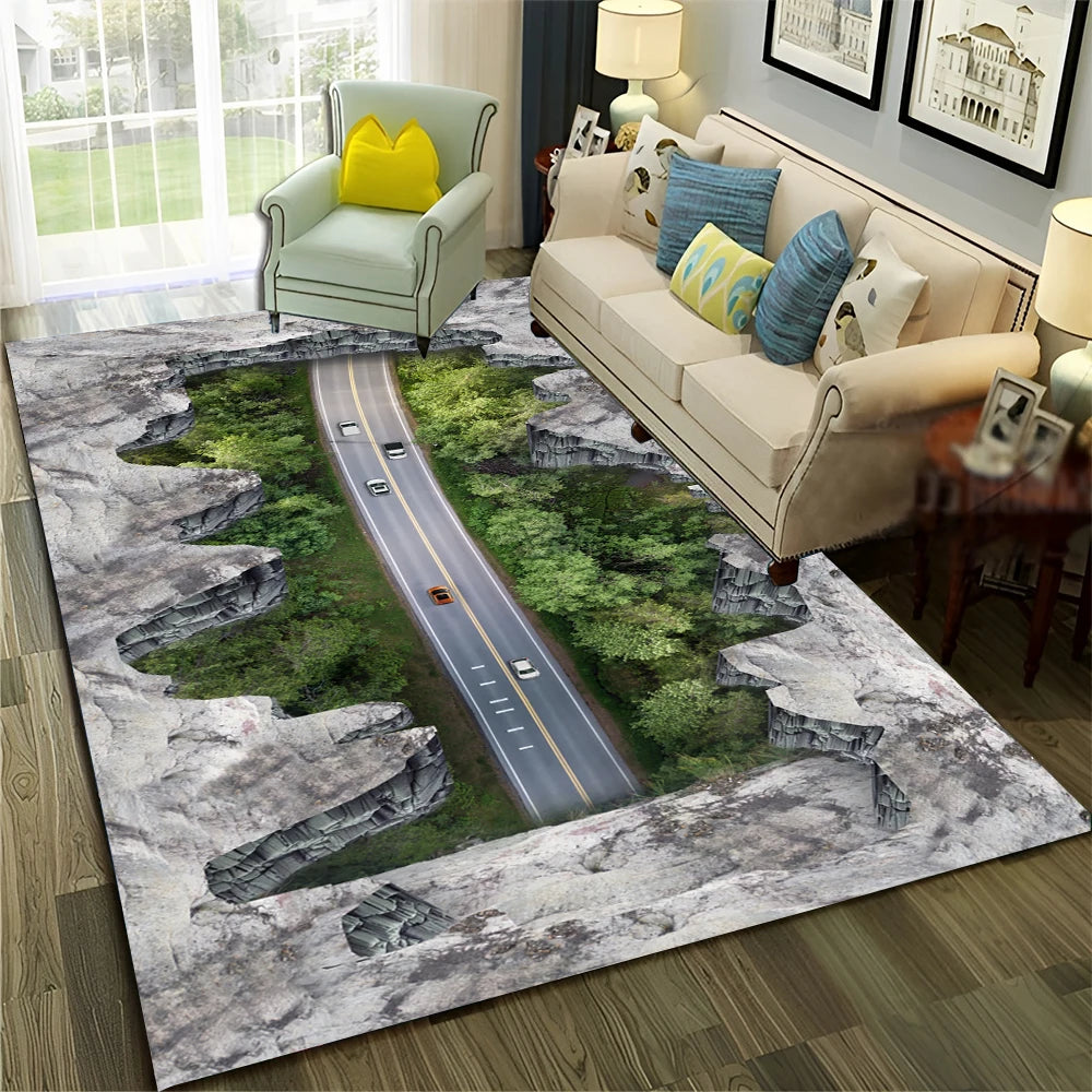 Navak Teppich, 3D-Illusion, Vision, Halluzination, HD-Teppich für Zuhause, Wohnzimmer, Schlafzimmer, Sofa, Fußmatte, Dekor, Kinderbereich, Teppich, rutschfeste Bodenmatte