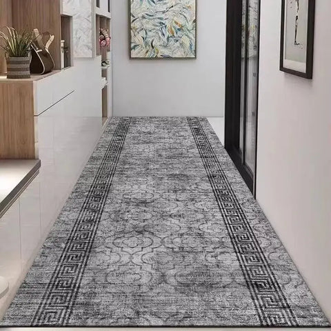 Navak Carpet Nordic Modern High-end Long Hallway Carpet Luxury Grey Corridor Runner Home Decoration Area Rug Hotel Aisle Non-slip Kitchen Mat