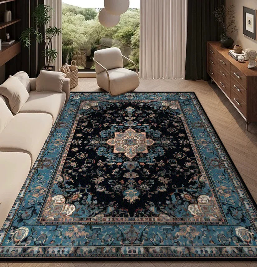 Navak Teppich, Teppich für Wohnzimmer, persische Retro-Dekoration, Zuhause, Schlafzimmer, Nachttisch, weiche, rutschfeste Matte, Boden, Lounge, leicht zu reinigen, flauschiger Plüschteppich