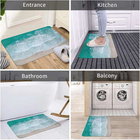 Navak Teppich, nautische Küsten-Strandwellen, Eingangs-Fußmatte, Heimdekoration, Küche, Flur, Balkon, Teppiche, Badezimmer, Anti-Rutsch-Matte, Fußpolster