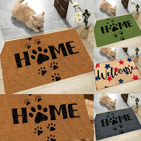 Navak Teppich mit Katzenpfoten-Aufdruck, Fußmatte für Zuhause, Willkommensmatte, Wohnzimmerteppich, rutschfeste Fußunterlage, Küchenteppich, Fußmatte, Eingangsmatte, Badematte