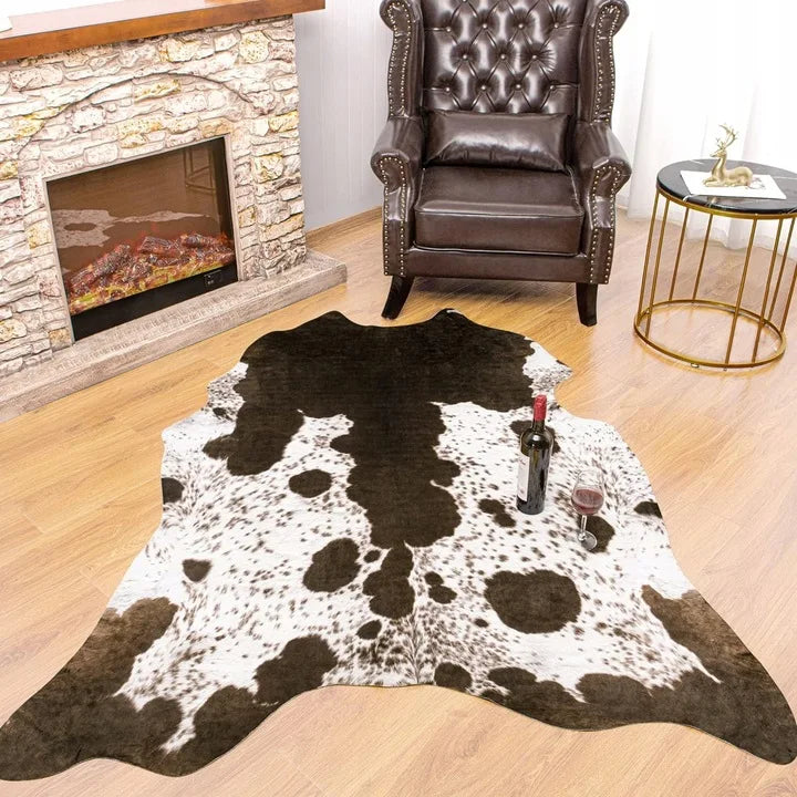 Navak Teppich im amerikanischen Stil mit Tiermuster, Kunstfell-Rindslederteppich, Schlafzimmerteppich, Zimmerteppich für Wohnzimmerteppiche, Hausdekoration, Fußmatten