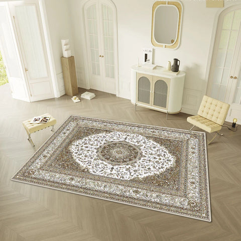 Navak Teppich, persischer Retro-Stil, Wohnzimmerteppich, leichte Luxusdekoration, Zuhause, leicht zu reinigende Bodenmatte, Schlafzimmer, Garderobe, rutschfester, waschbarer Teppich