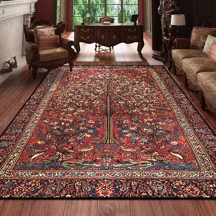 Navak Carpet Retro Persian Carpet for Living Room Boho Decor for Room Balcony Rug Large Luxury Red Bed Decoration Home Mats Bedside 160x230