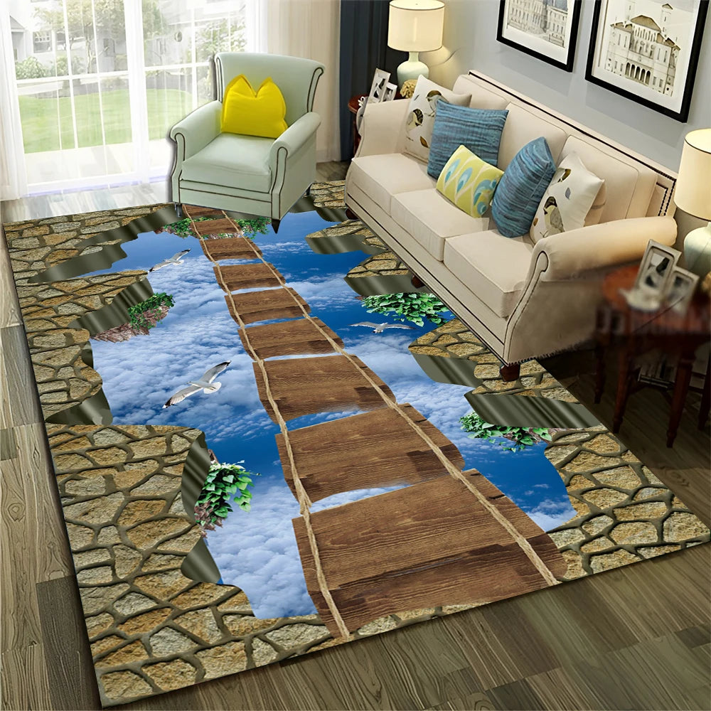 Navak Teppich, 3D-Illusion, Vision, Halluzination, HD-Teppich für Zuhause, Wohnzimmer, Schlafzimmer, Sofa, Fußmatte, Dekor, Kinderbereich, Teppich, rutschfeste Bodenmatte
