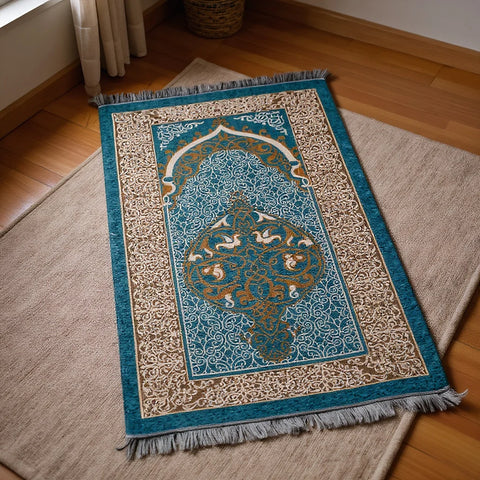 Navak Carpet Portable Prayer Mat for Muslim - Foldable Islamic Prayer Rug with  Chenille Fabric, Easy to Clean & Durable