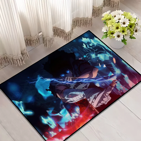 Navak Teppich-Fußmatte für cooles Wohnzimmer, Nachttisch-Dekoration, Bett, Solo-Boden, Bad, Küche, 2 Eingangsteppiche, großer Anime-Nivellierungsteppich