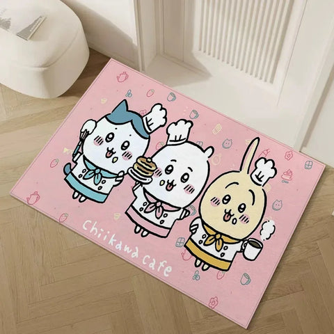 Navak Carpet Daily Picks Disney Chiikawa Boden-Fußmatte Wohnzimmer Schlafzimmer Badezimmer Eingangsbereich Teppich Niedlich Mädchen Kind Haus Home Decor Rutschfester Teppich