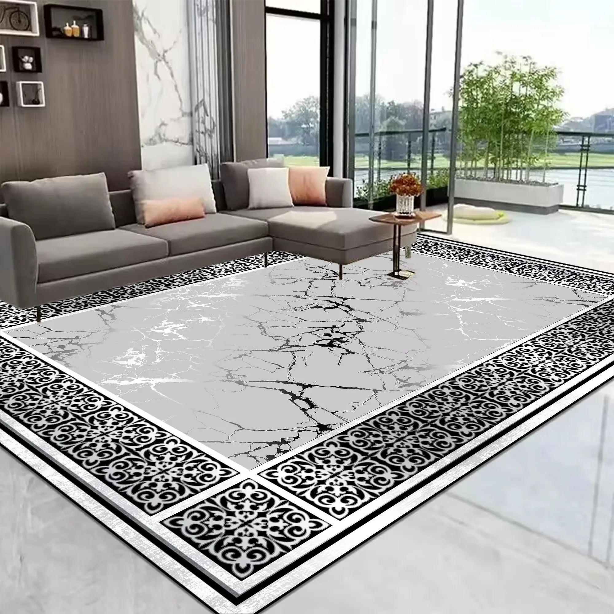 Navak Teppich, europäischer Goldteppich, großer Wohnzimmerteppich, Heimdekoration, luxuriöse Couchtischmatte, rutschfest, waschbar, für Schlafzimmer, Dekoration, Alfombra