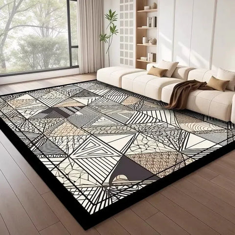 Navak Carpet Nordic Style Geometric Large Rugs for Living Room Modern Decoration Home Carpet Light Luxury Bedroom Rug  Washable Mat