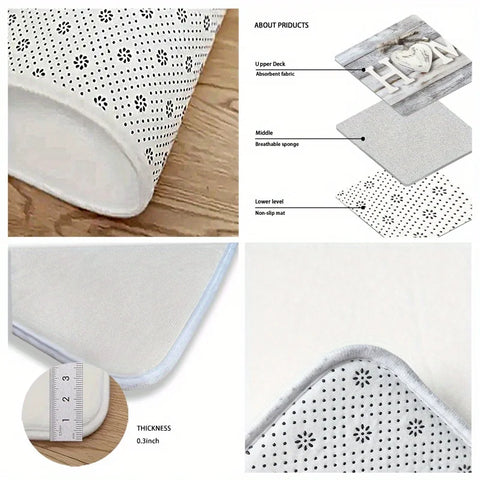 Navak Carpet Teppich mit Holzmaserung, Buchstabendruckmuster, rutschfestes Polyester, geeignet für Eingangsmatten im Innen- und Außenbereich, Waschküche