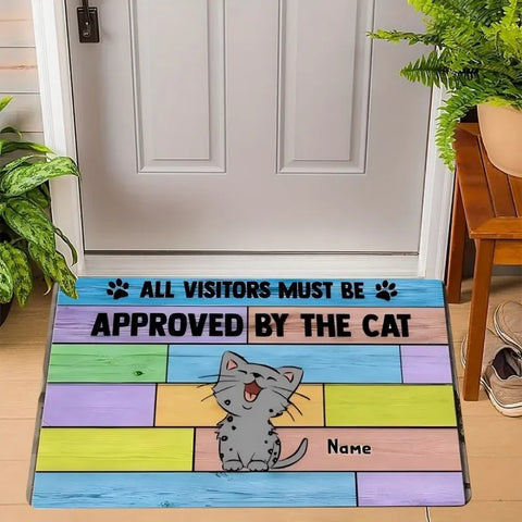 Navak Carpet Fußmatte mit süßem Katzen-Aufdruck, Willkommens-Fußmatte, rutschfest, maschinenwaschbar, für Wohnzimmer, Schlafzimmer, Badezimmer, Küche und Wäschevorleger