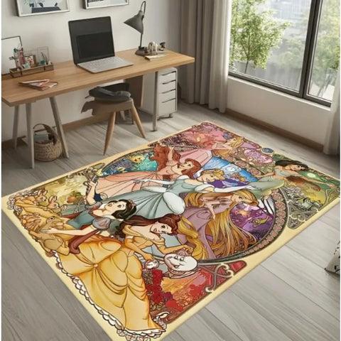 Navak Carpet Daily Picks Disney Princess Portrait Teppich Wohnzimmer Badezimmer Schlafzimmer Bereich Teppich Casual Play 카펫 Matte Badetürmatte Bodenunterlage Spielmatte