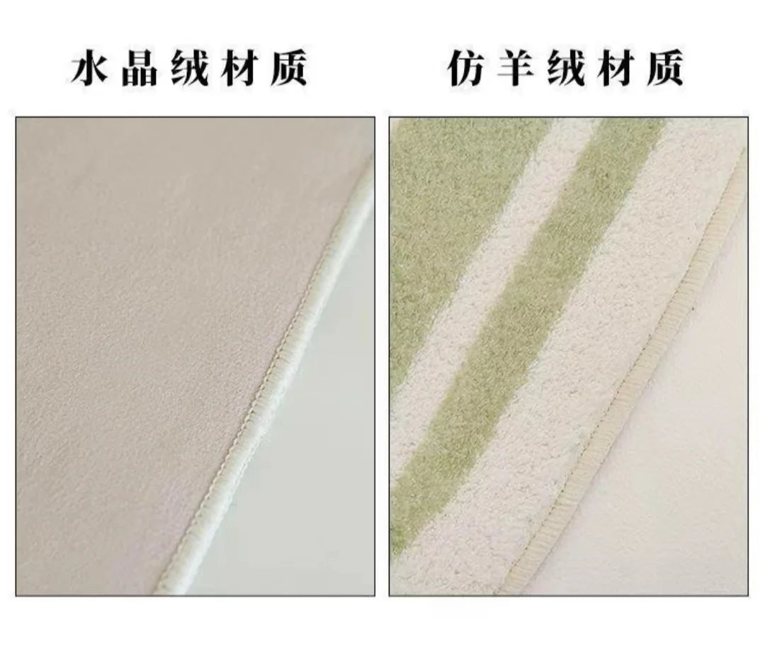 Navak Teppich, koreanischer Stil, Teppich für Wohnzimmer, Plüsch, Schwarz, Weiß, einfarbig, dick, rutschfest, Ins-Stil, kleine Teppiche, Schlafzimmer, flauschige Fußmatte