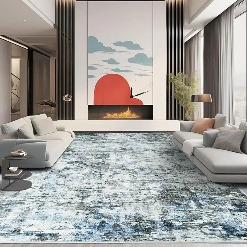 Navak Carpet 8x10 Teppiche, moderner abstrakter waschbarer Teppich für das Wohnzimmer, schmutzabweisender, fusselfreier Used-Look