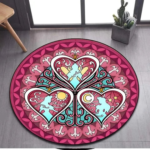 Navak Carpet Daily Picks DISNEY Kingdom Hearts Cartoon-Muster Bereich Teppich Runde Bodenmatte Kind Wohnzimmer Teppich Badezimmer Küche Fußmatte Dekorieren