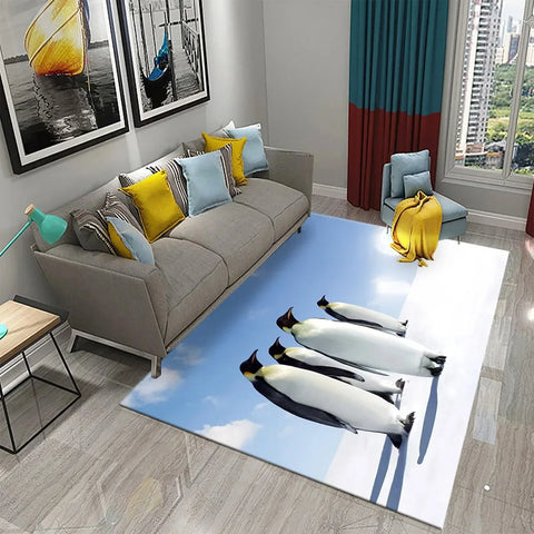 Navak Carpet Antarctica Penguin Pattern Carpet Lovely Animal Design Living Room Bedroom And Bathroom Non-Slip Carpet