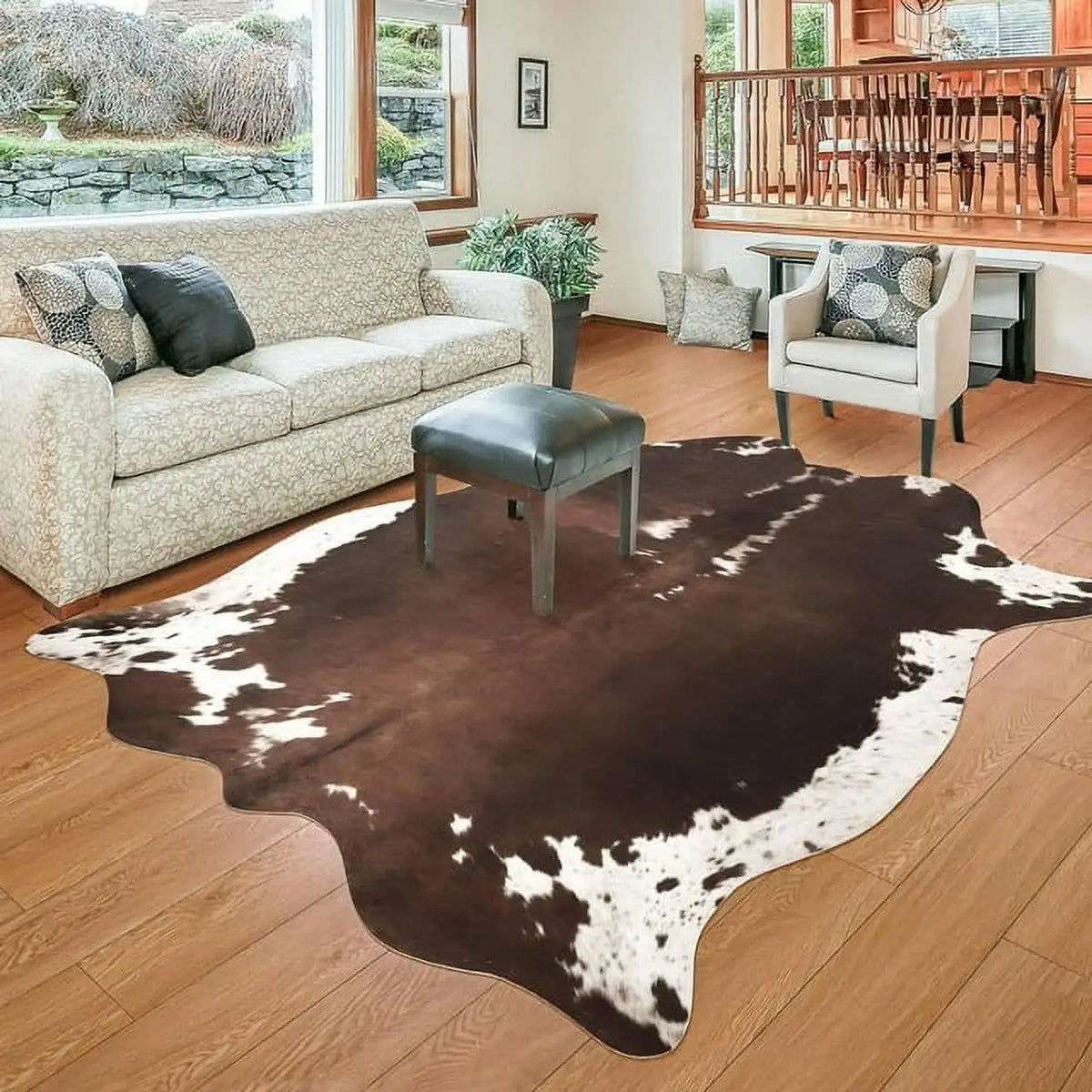 Navak Teppich im amerikanischen Stil mit Tiermuster, Kunstfell-Rindslederteppich, Schlafzimmerteppich, Zimmerteppich für Wohnzimmerteppiche, Hausdekoration, Fußmatten
