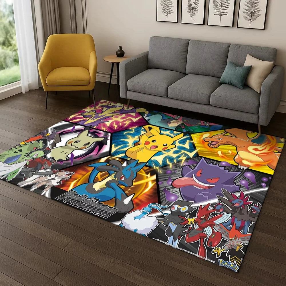 Navak Carpet Daily Picks Pokemon Abenteuerteppich, verspielter Spiel-Thementeppich, Männerhöhle, Spielzimmer, Schlafzimmer, Nachttisch, Wohnzimmer, Sofa, weiche Bodenmatte, Design