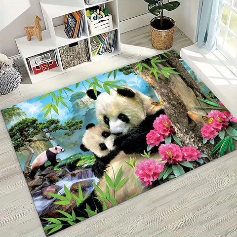 Navak Carpet 2026 New Dream Panda Niedlicher Cartoon-Kunst-Teppich für Schlafzimmer, Wohnzimmer, Sofa, Zuhause, Fußmatte, Dekor, große rutschfeste Bodenmatte für Kinder zum Spielen, Geschenk