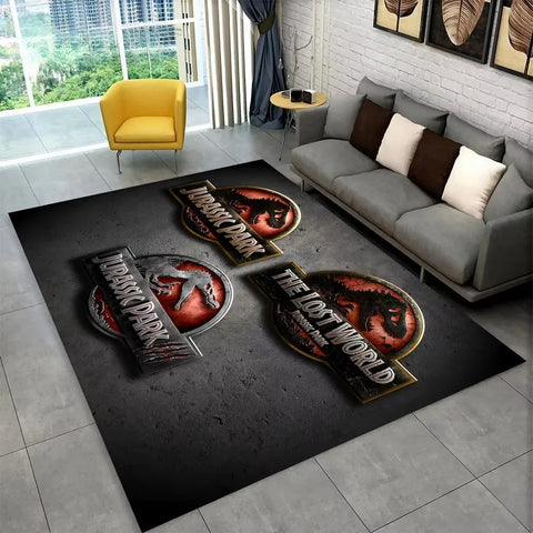 Navak Carpet 3D J-Jurassic Park Dinosaurier-Teppich, großer Teppich, Schlafzimmer, Kinderspielzimmer, Bodenmatte, rutschfest, Wohnzimmer-Dekor, lustiger Sofa-Akzent