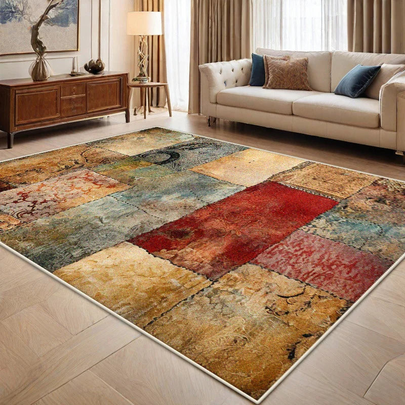 Navak Carpet Persian Retro Geometric Carpet Boho Decoration Non-slip Washable Large Living Room Rugs Bedroom Tables Side Easy Clean Floor Mat
