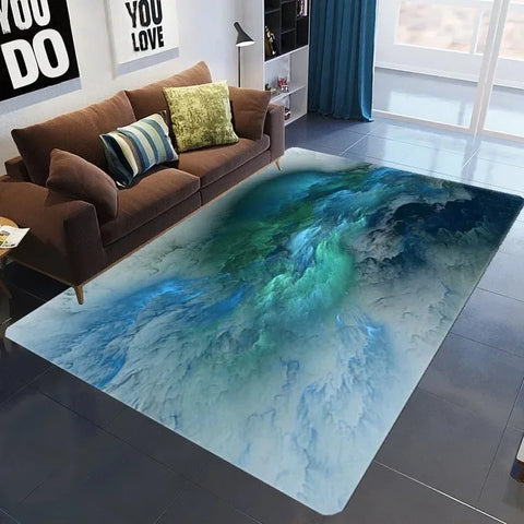 Navak Teppich 3D Galaxy Space Star Teppich Home Schlafzimmer Wohnzimmer Dekorative Bodenmatte Badezimmer Zimmer Rutschfester Teppich Fußmatte