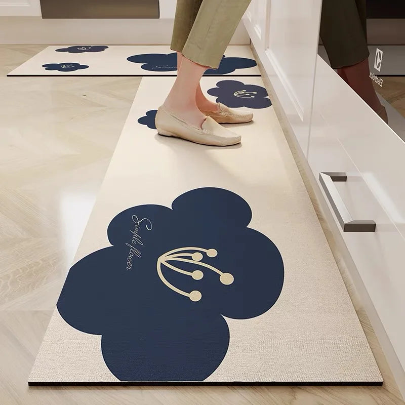 Navak Carpet Exclusive Picks Moderne, einfache, lange, wasserabsorbierende, ölabsorbierende Kieselgur-Fußmatten, Restaurant-Spezial-Rutschfeste Fußmatten