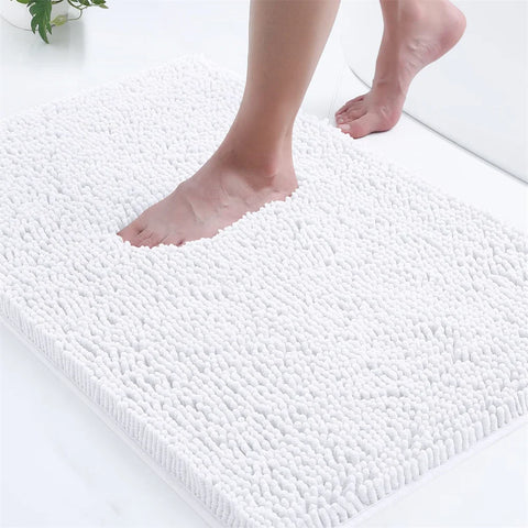 Navak Carpet Olanly Chenille-Badezimmerteppich, extra weich, zottelige Badematte, rutschfeste Badezimmer-Bodenmatte, wasserabsorbierende Plüsch-Mikrofaser-Teppiche für die Dusche