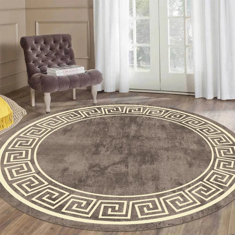 Navak Teppich, luxuriöser Stil, runder Teppich, Wohnzimmer, weiß, schwarz, grün, Marmormuster, Zimmerteppiche, waschbar, rutschfest, Dekor-Fußmatten für Schlafzimmer