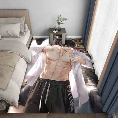 Navak Carpet Exclusive Picks Japanischer Anime-Schlingenteppich – maschinenwaschbarer Nachttischteppich für Airbnb, Hotel, gemütliche Wohndekoration