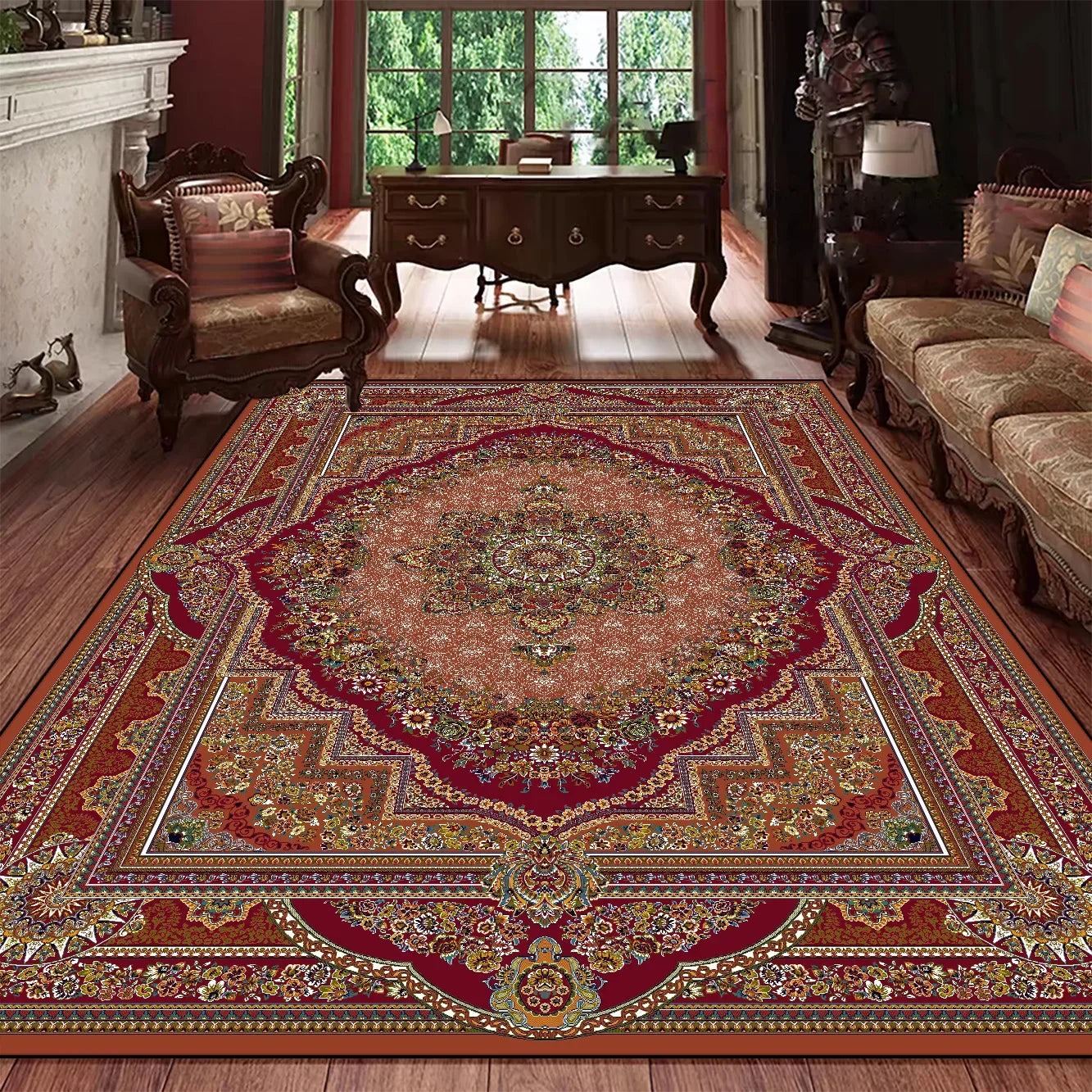 Navak-Teppich, klassischer Luxus-Teppich im persischen Stil, eleganter, waschbarer Teppich für Wohnzimmer, Schlafzimmer, anspruchsvolle Heimdekoration, Bodenmatte, Küchenmatte